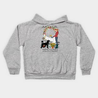 Just A Girl - Black Retriever Kids Hoodie